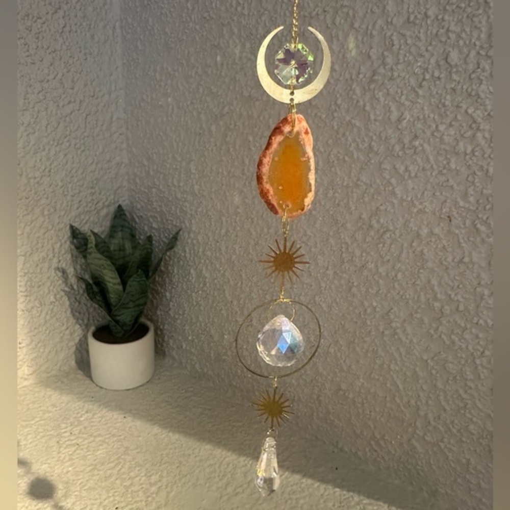 Orange Agate Crystal Sun Catcher